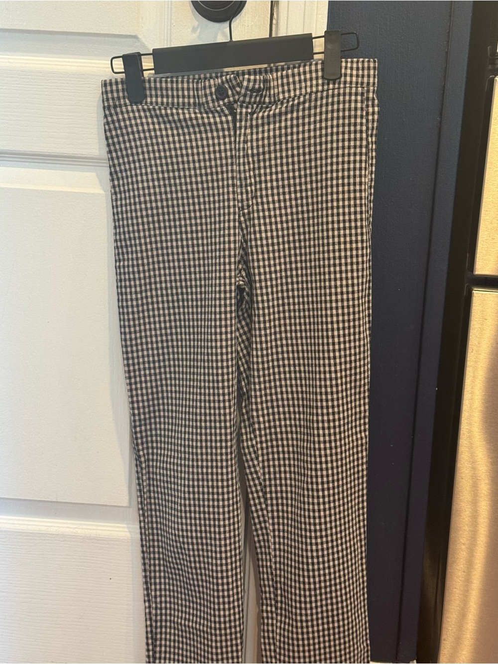 Brandy Melville Black and White Gingham Slim Chinos